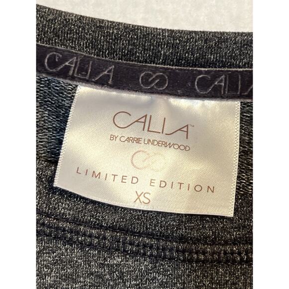 Calia Black Velvet Accent Pullover YOGA Workout Top Limited Edition Size XS Gray - Picture 8 of 12